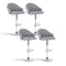 Artiss 4x Bar Stools Swivel Gas Lift Counter Chair Grey Leather