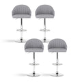Artiss 4x Bar Stools Swivel Gas Lift Counter Chair Grey Leather