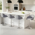 Artiss 4x Bar Stools Swivel Gas Lift Counter Chair Grey Leather