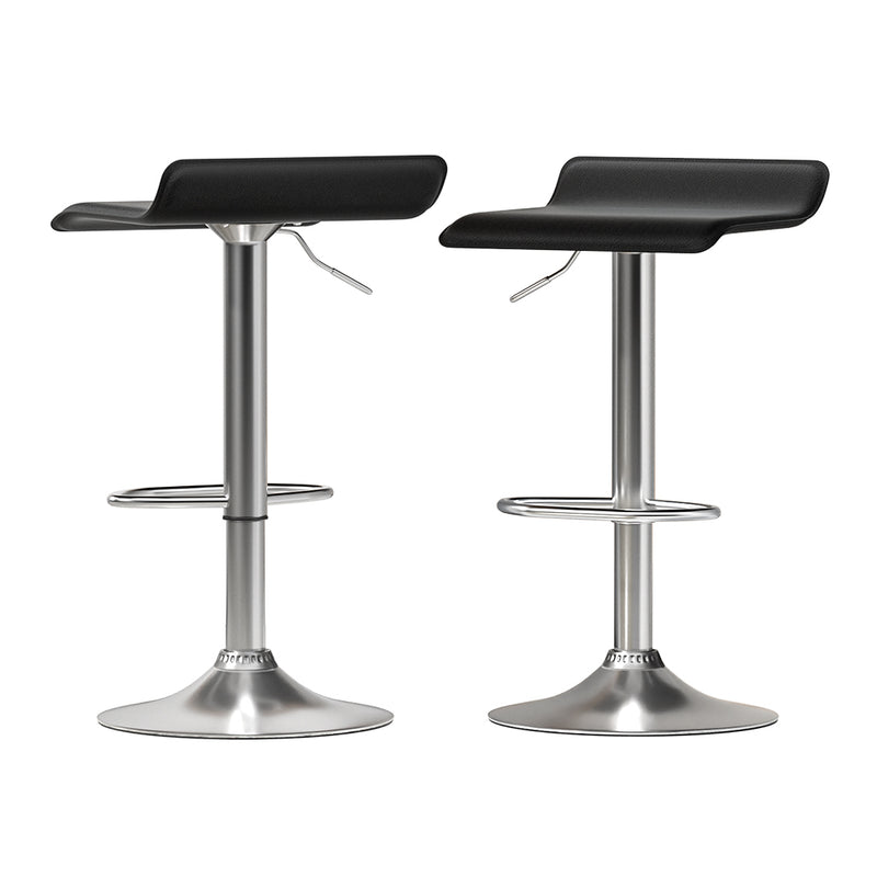 Artiss Bar Stools x2 Faux Leather Black Counter Height