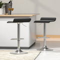 Artiss Bar Stools x2 Faux Leather Black Counter Height