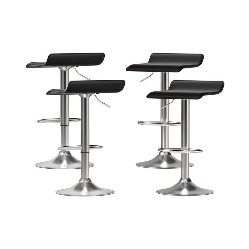 Artiss Bar Stools 4x Faux Leather Black Kitchen Chair