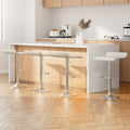 Artiss Bar Stools x4 Faux Leather White Kitchen Chair