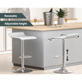Artiss Bar Stools x4 Faux Leather White Kitchen Chair