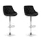 Artiss 2x Bar Stools Leather Padded Gas Lift Black