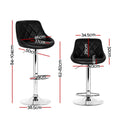 Artiss 2x Bar Stools Leather Padded Gas Lift Black