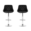 Artiss 2x Bar Stools Leather Padded Gas Lift Black