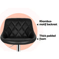 Artiss 2x Bar Stools Leather Padded Gas Lift Black