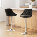 Artiss 2x Bar Stools Leather Padded Gas Lift Black