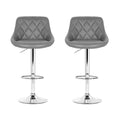 Artiss Bar Stools 2x Leather Padded Gas Lift Grey