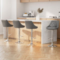 Artiss 4x Bar Stools Padded Leather Grey Gas Lift