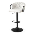 Artiss Bar Stool Woven Velvet Ivory Kitchen Counter Single Chair