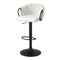 Artiss Bar Stool Woven Velvet Ivory Kitchen Counter Single Chair