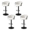 Artiss Bar Stool x4 Kitchen Counter Gaslift Woven Velvet Ivory