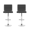 Artiss 2x Grey Padded Leather Bar Stools Gas Lift