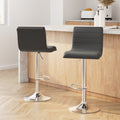 Artiss 2x Grey Padded Leather Bar Stools Gas Lift