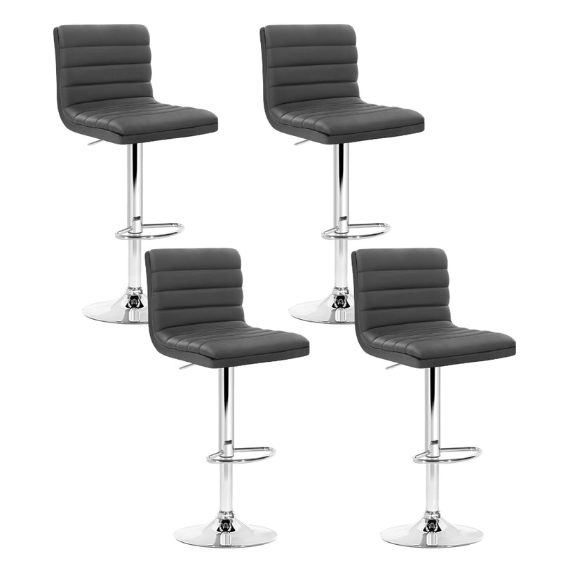 Artiss Bar Stools Set of 4 PU Leather Grey Chrome
