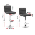 Artiss Bar Stools Set of 4 PU Leather Grey Chrome