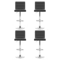 Artiss Bar Stools Set of 4 PU Leather Grey Chrome
