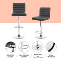 Artiss Bar Stools Set of 4 PU Leather Grey Chrome