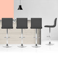 Artiss Bar Stools Set of 4 PU Leather Grey Chrome