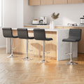 Artiss Bar Stools Set of 4 PU Leather Grey Chrome