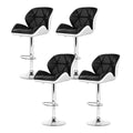 Artiss 4x Bar Stools Gas Lift Padded Leather Black White