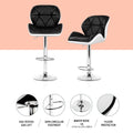 Artiss 4x Bar Stools Gas Lift Padded Leather Black White