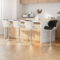 Artiss 4x Bar Stools Gas Lift Padded Leather Black White