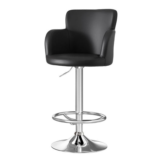 Artiss Leather Bar Stool Swivel Adjustable Gas Lift Black
