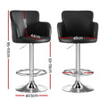 Artiss Leather Bar Stool Swivel Adjustable Gas Lift Black