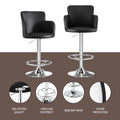 Artiss Leather Bar Stool Swivel Adjustable Gas Lift Black