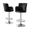 Artiss 2x Bar Stools Leather Swivel Adjustable Counter Chairs Black