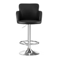 Artiss 2x Bar Stools Leather Swivel Adjustable Counter Chairs Black