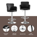 Artiss 2x Bar Stools Leather Swivel Adjustable Counter Chairs Black