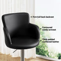 Artiss 2x Bar Stools Leather Swivel Adjustable Counter Chairs Black