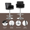 Artiss 3x Bar Stools Counter Chairs Swivel Adjustable Tub PU Leather Black