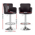 Artiss Leather Bar Stool Swivel Adjustable PU Counter Chair Brown
