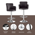 Artiss Leather Bar Stool Swivel Adjustable PU Counter Chair Brown