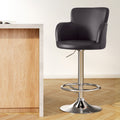 Artiss Leather Bar Stool Swivel Adjustable PU Counter Chair Brown