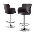 Artiss 2x Bar Stools Swivel Adjustable Gas Lift PU Leather Brown