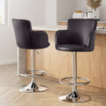 Artiss 2x Bar Stools Swivel Adjustable Gas Lift PU Leather Brown