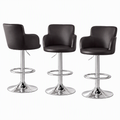 Artiss 3x Bar Stools Counter Chairs Swivel Adjustable Tub PU Leather Brown