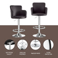Artiss 3x Bar Stools Counter Chairs Swivel Adjustable Tub PU Leather Brown