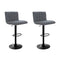 Artiss Bar Stools Pair Vintage Leather Gas Lift Grey