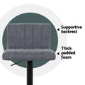 Artiss Bar Stools Pair Vintage Leather Gas Lift Grey