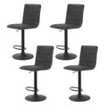 Artiss Bar Stools 4x Gas Lift Vintage Leather Grey