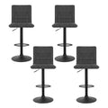 Artiss Bar Stools 4x Gas Lift Vintage Leather Grey