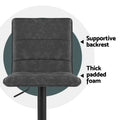 Artiss Bar Stools 4x Gas Lift Vintage Leather Grey