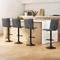 Artiss Bar Stools 4x Gas Lift Vintage Leather Grey
